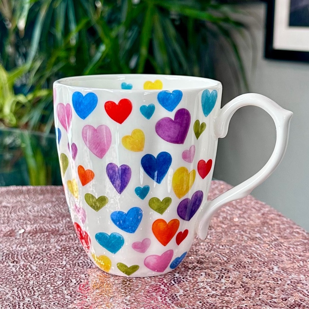 💗💜💙Adorable Multicolor Heart Ceramic Mug💙💜💗